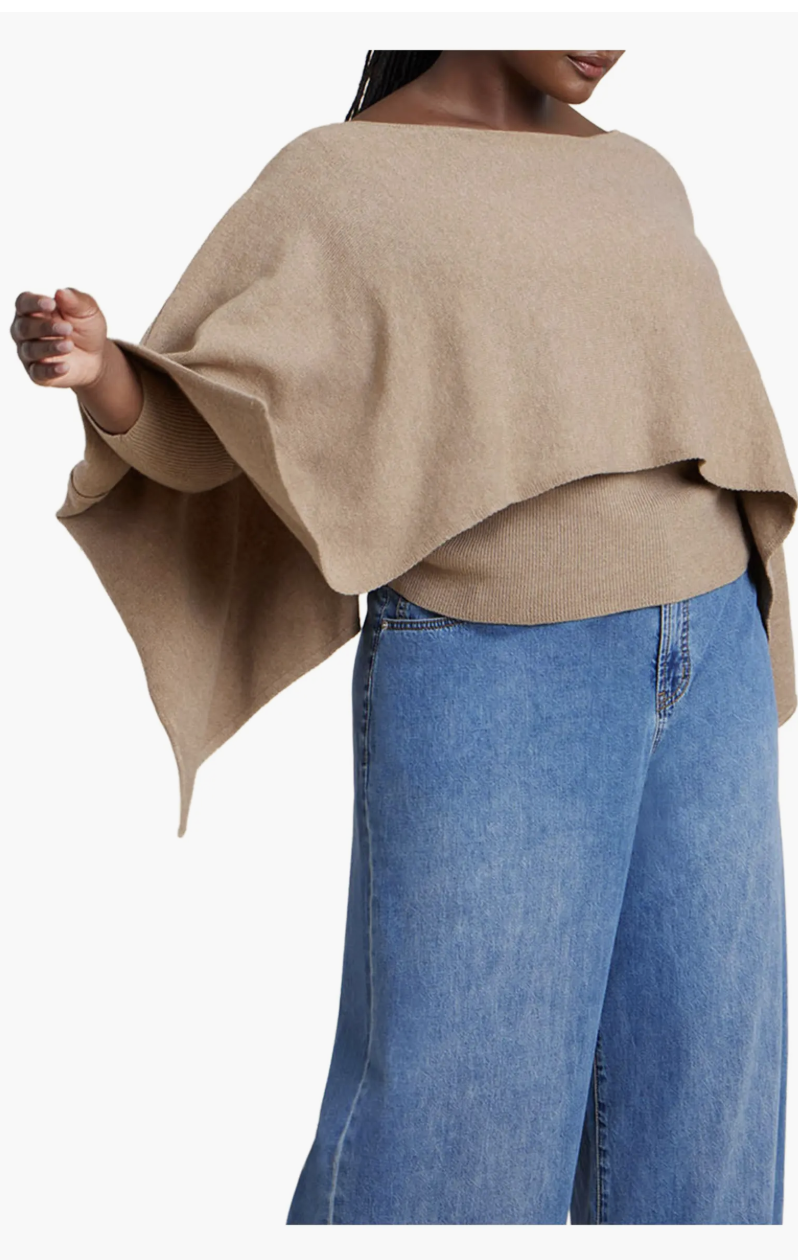 Layered Cape Sweater ELOQUII Plus $61.99Current Price $61.99