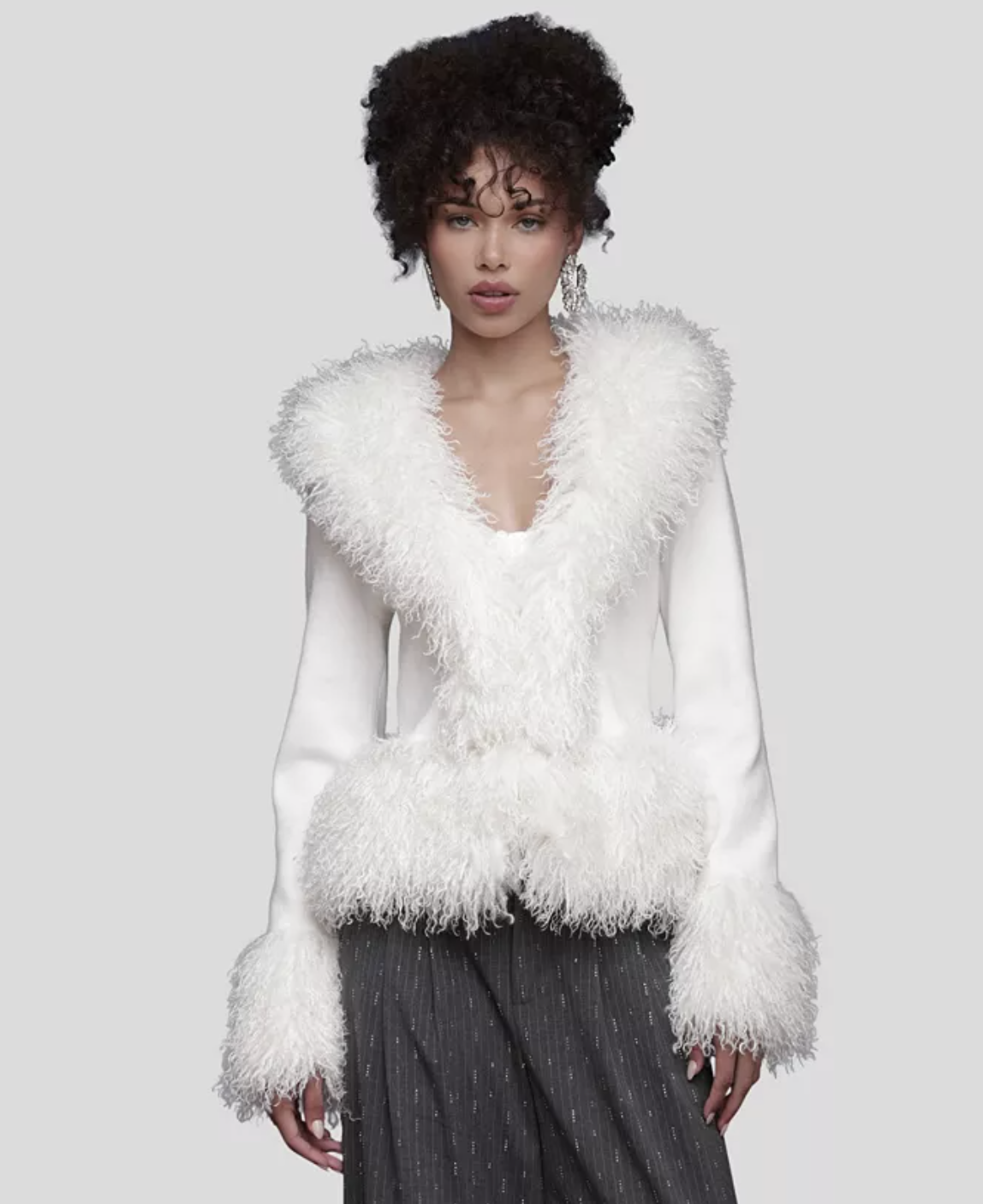 Women's V-Neck Trimmed Cardigan Sweater