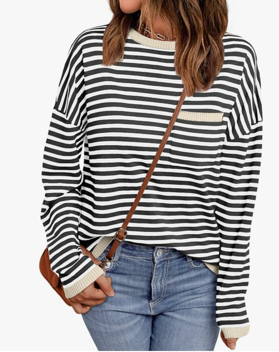 LILLUSORY striped sweater styled for fall, featured in an Autum Love guide