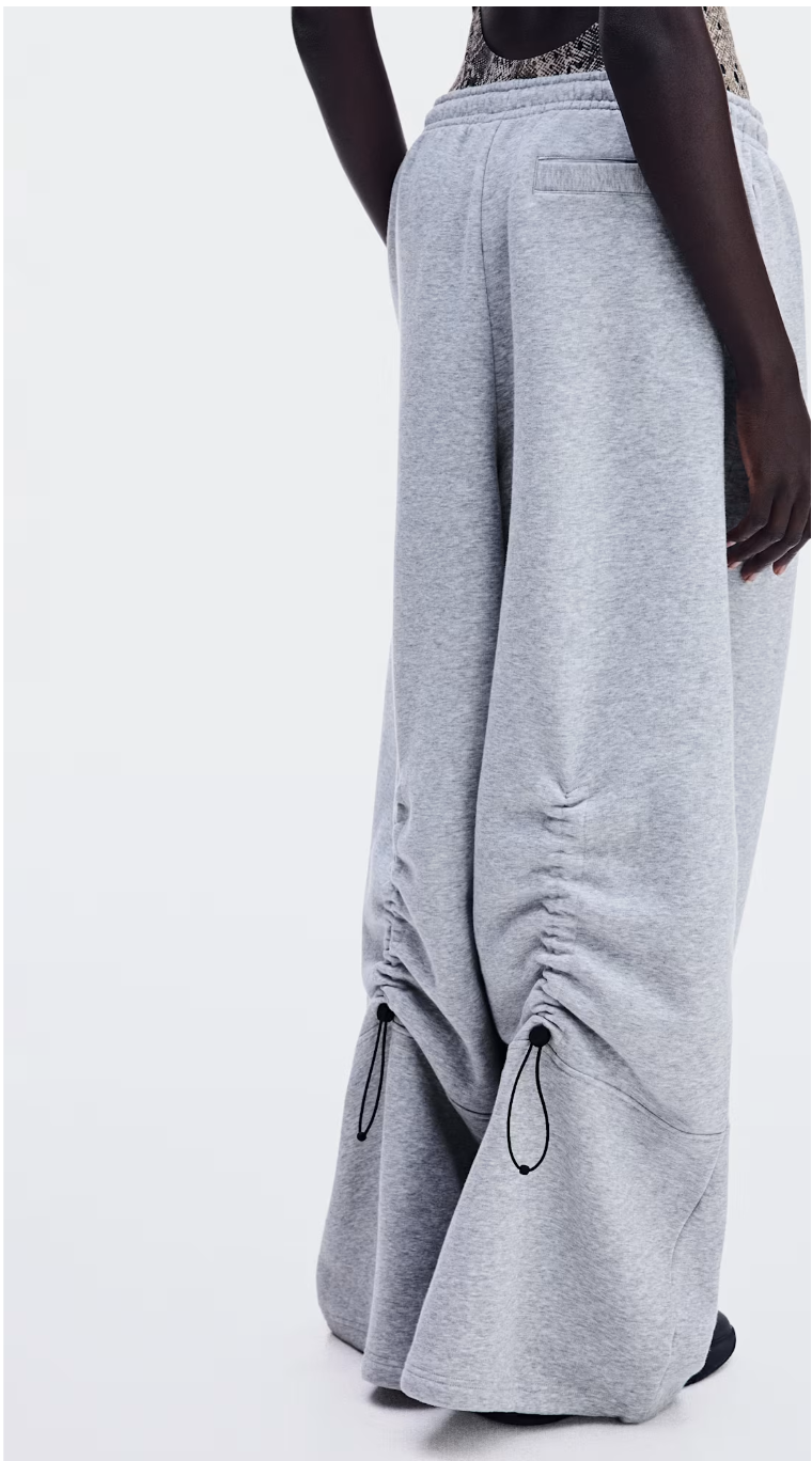 Grey ruched lightweight jacket and matching pants from the Zendaya and Law Roach On collection.
