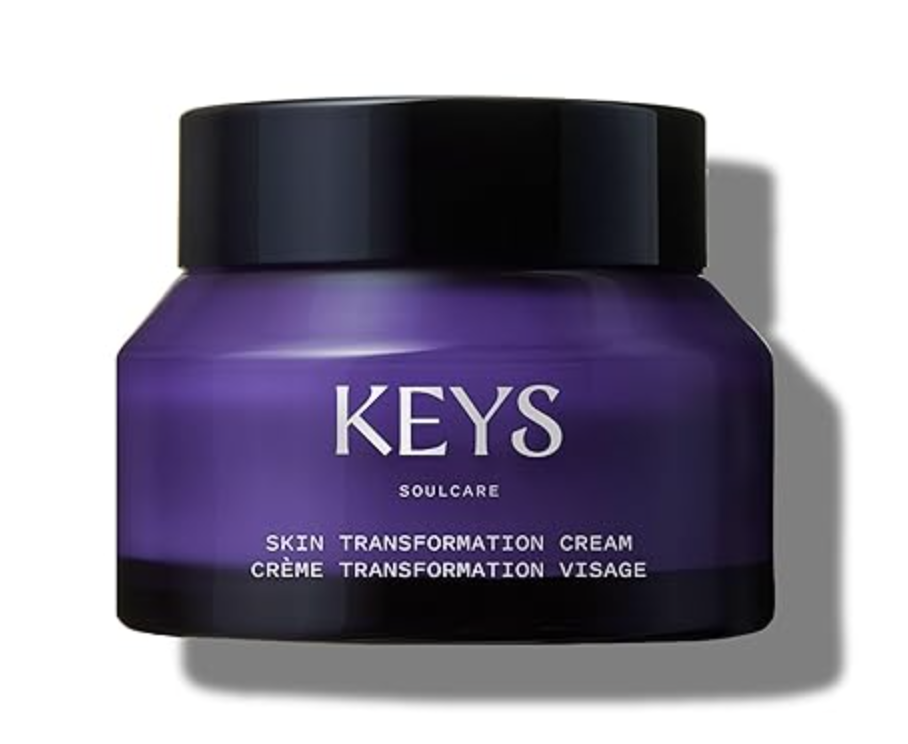 Keys Soulcare Skin Transformation Cream in a deep purple jar, showing the dermatologist-developed clinical moisturizer formula for hydrating and smoothing melanin-rich skin.