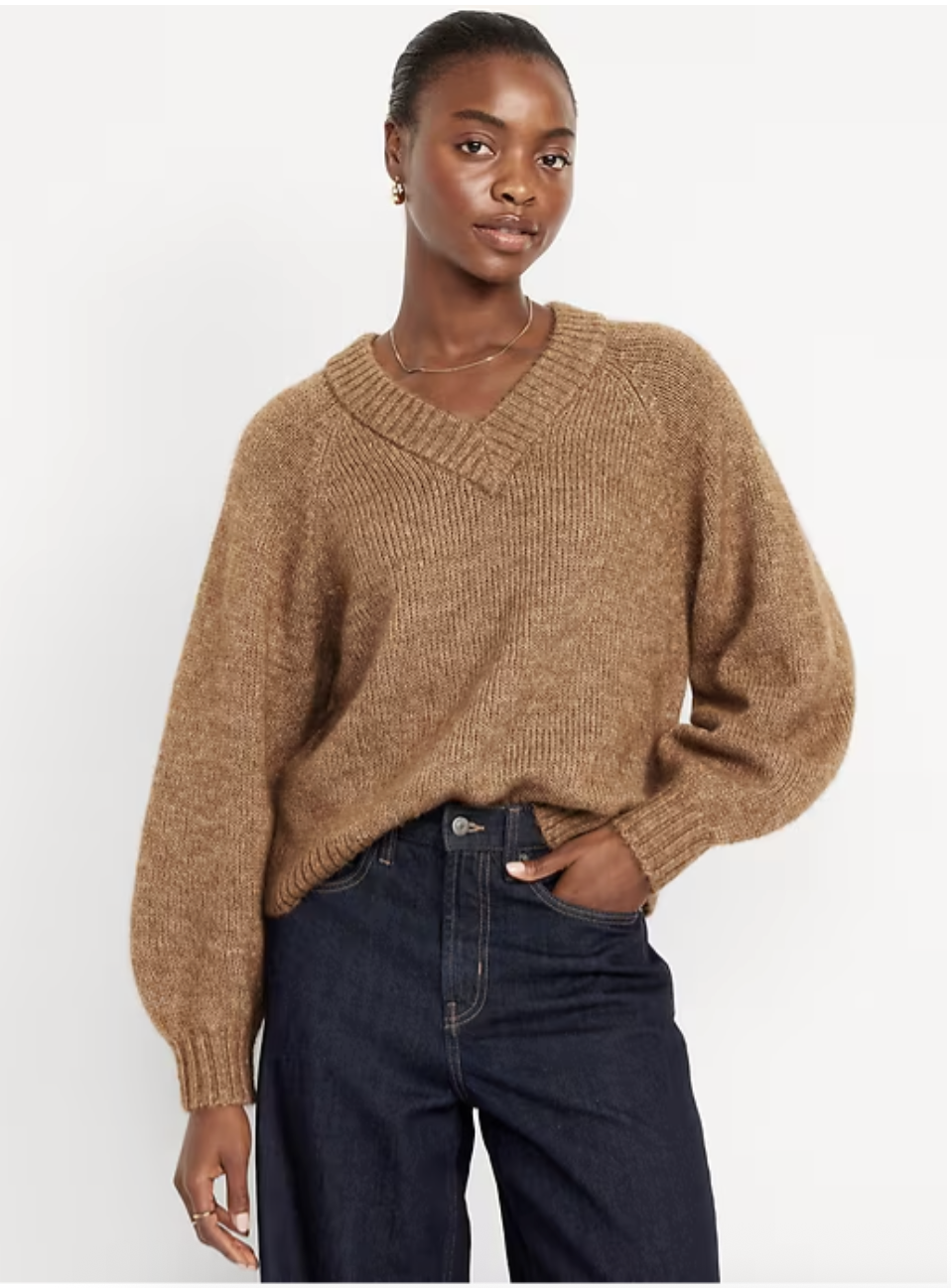 Cozy Cropped V-Neck Sweater