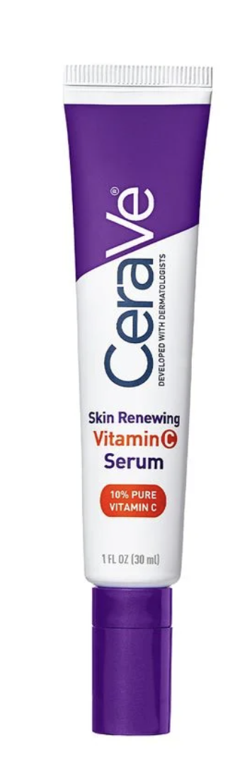 CeraVe Skin Renewing Vitamin C Serum with 10% pure vitamin C in its tube packaging.