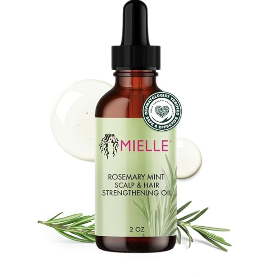 Mielle Organics Rosemary Mint Scalp and Hair Strengthening Oil for hair regrowth and length retention.
