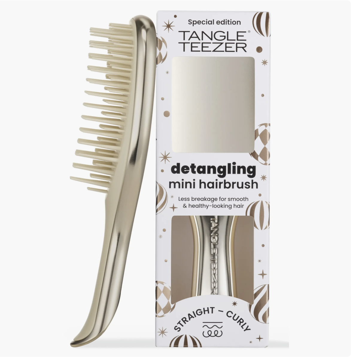Tangle Teezer Mini Ultimate Detangler Hairbrush, Champagne Gold.
