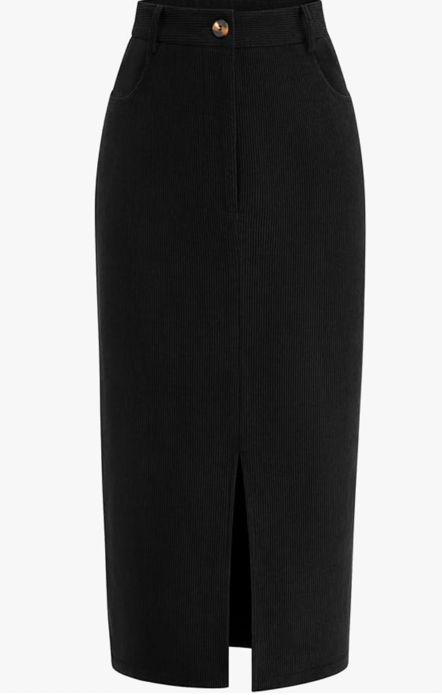High Waisted Pencil Midi Skirt