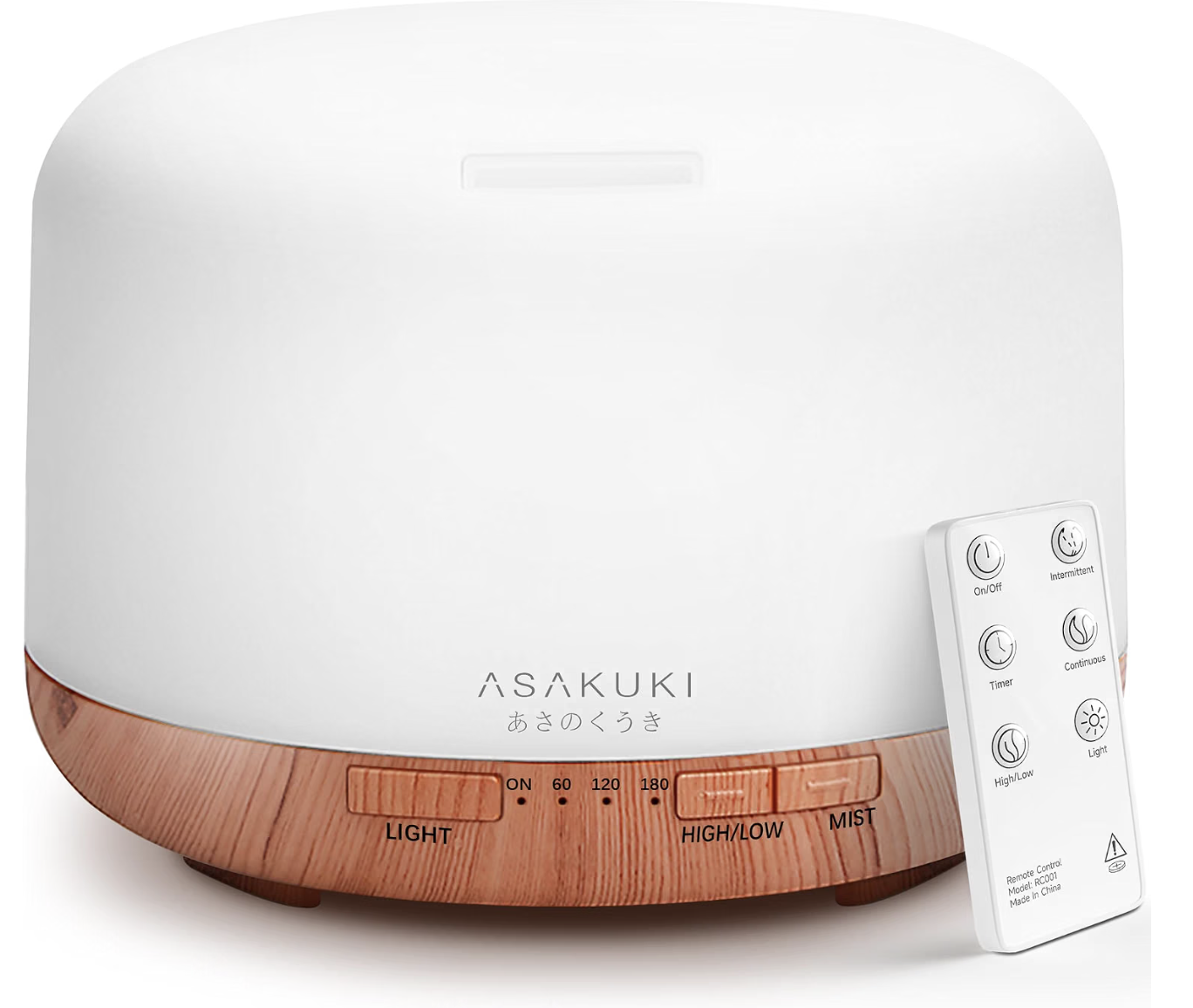 Asakuki 500-milliliter essential oil diffuser