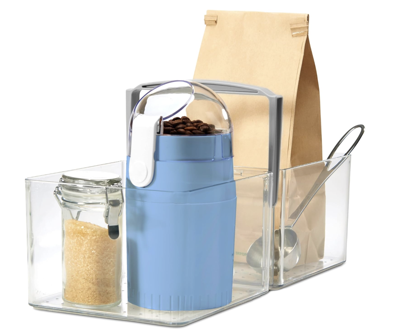 Clear grey madesmart refrigerator tote labeled use first