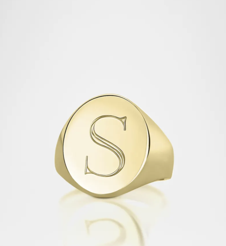 Sarah Chloe Monogrammed Pinky Signet Ring $138