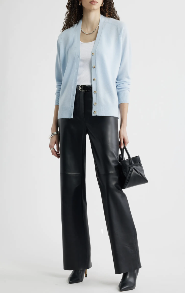 Nordstrom camel cashmere V-neck cardigan for a polished fall capsule