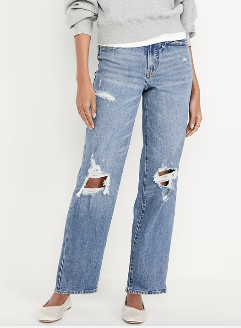 High-Waisted OG Loose Ripped Jeans