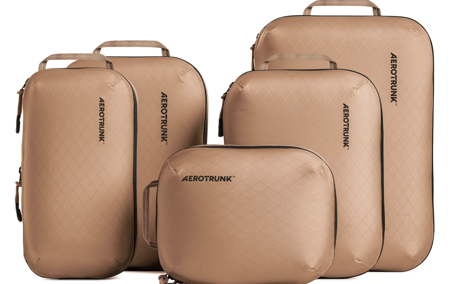 Labeled packing cubes arranged inside a carry-on