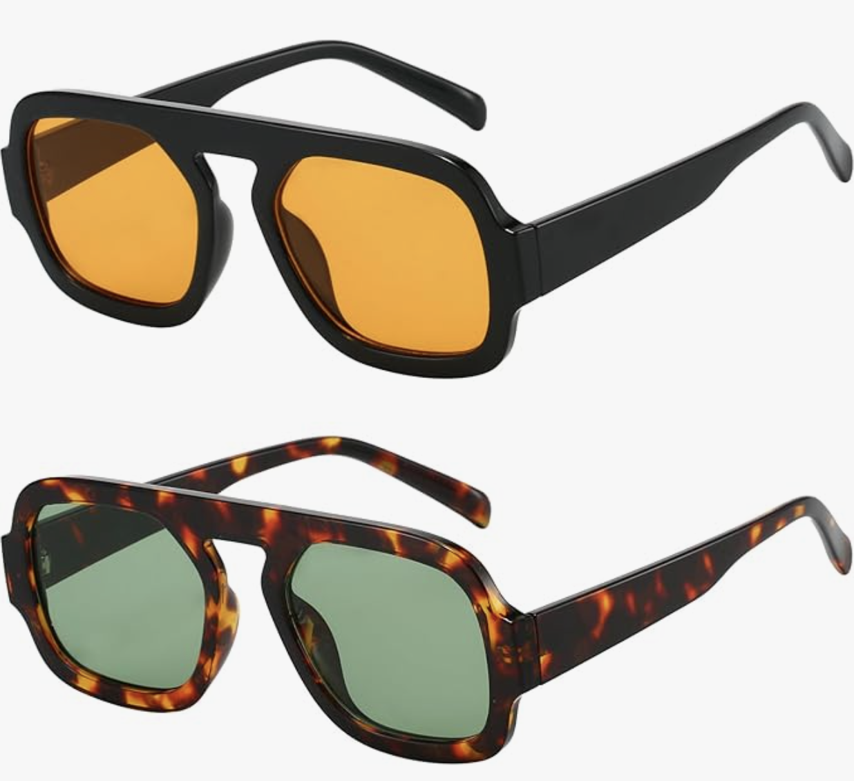 Trendy Square Aviator Sunglasses