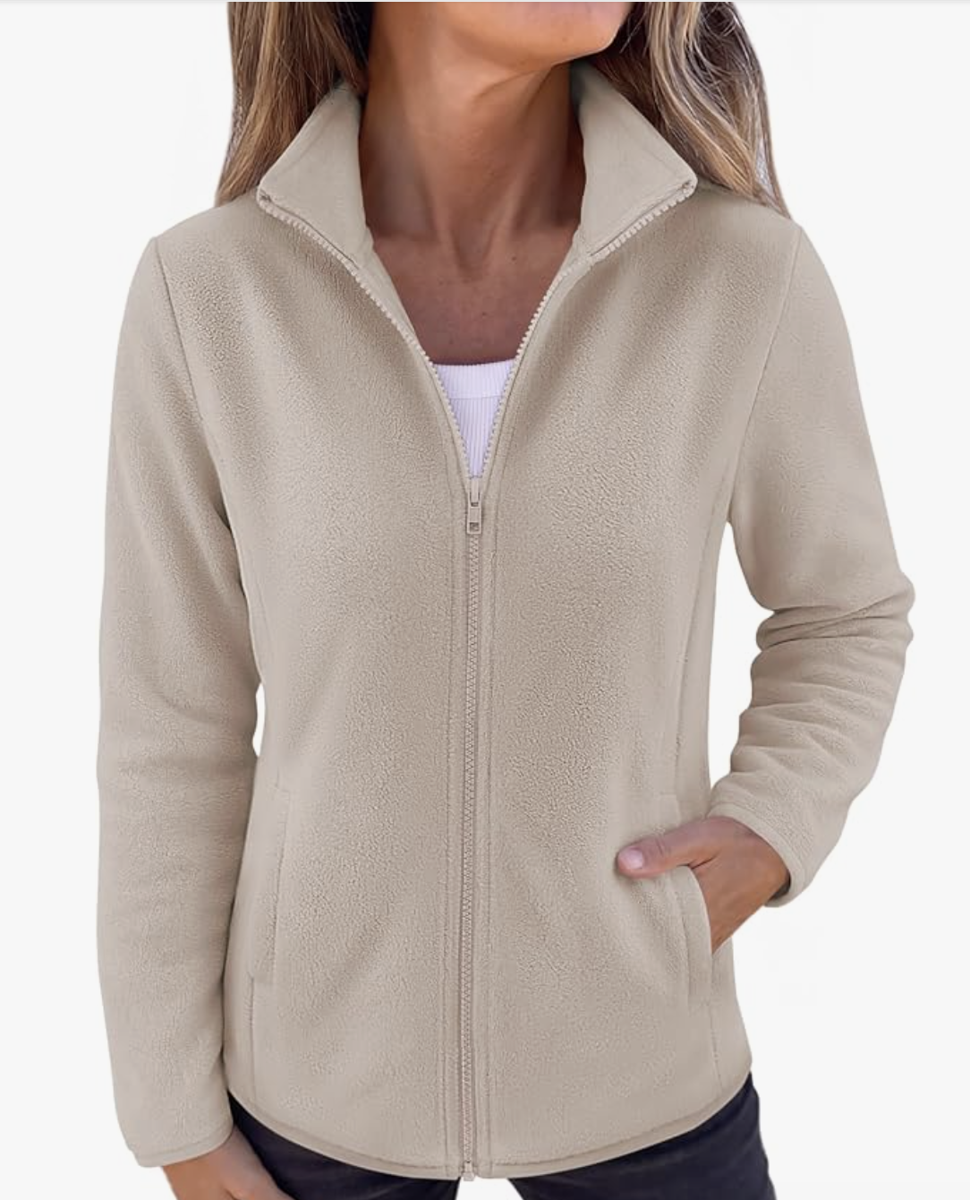 Zeagoo lightweight zip fleece styled for fall, featured in an Autum Love guide