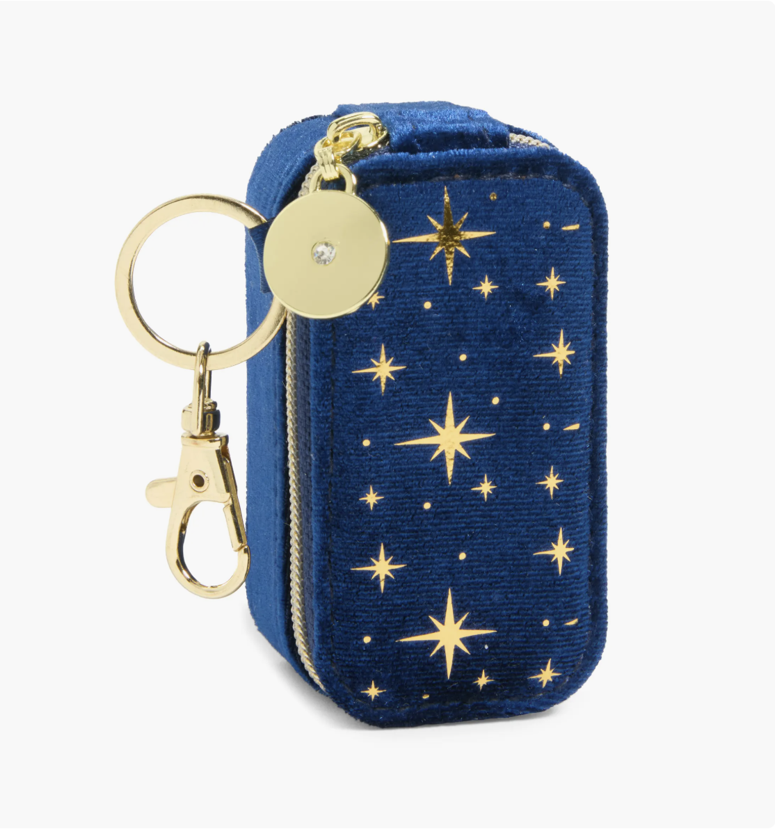 Nordstrom Mini Travel Jewelry Case Key Chain, Blue Star Gold