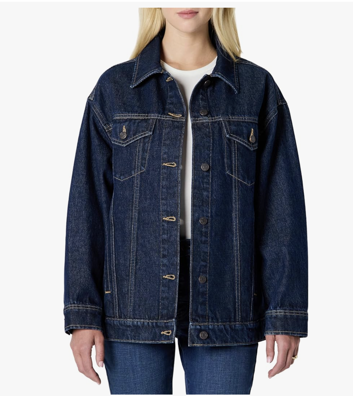 Rigid Denim Oversized-Fit Trucker Jacket