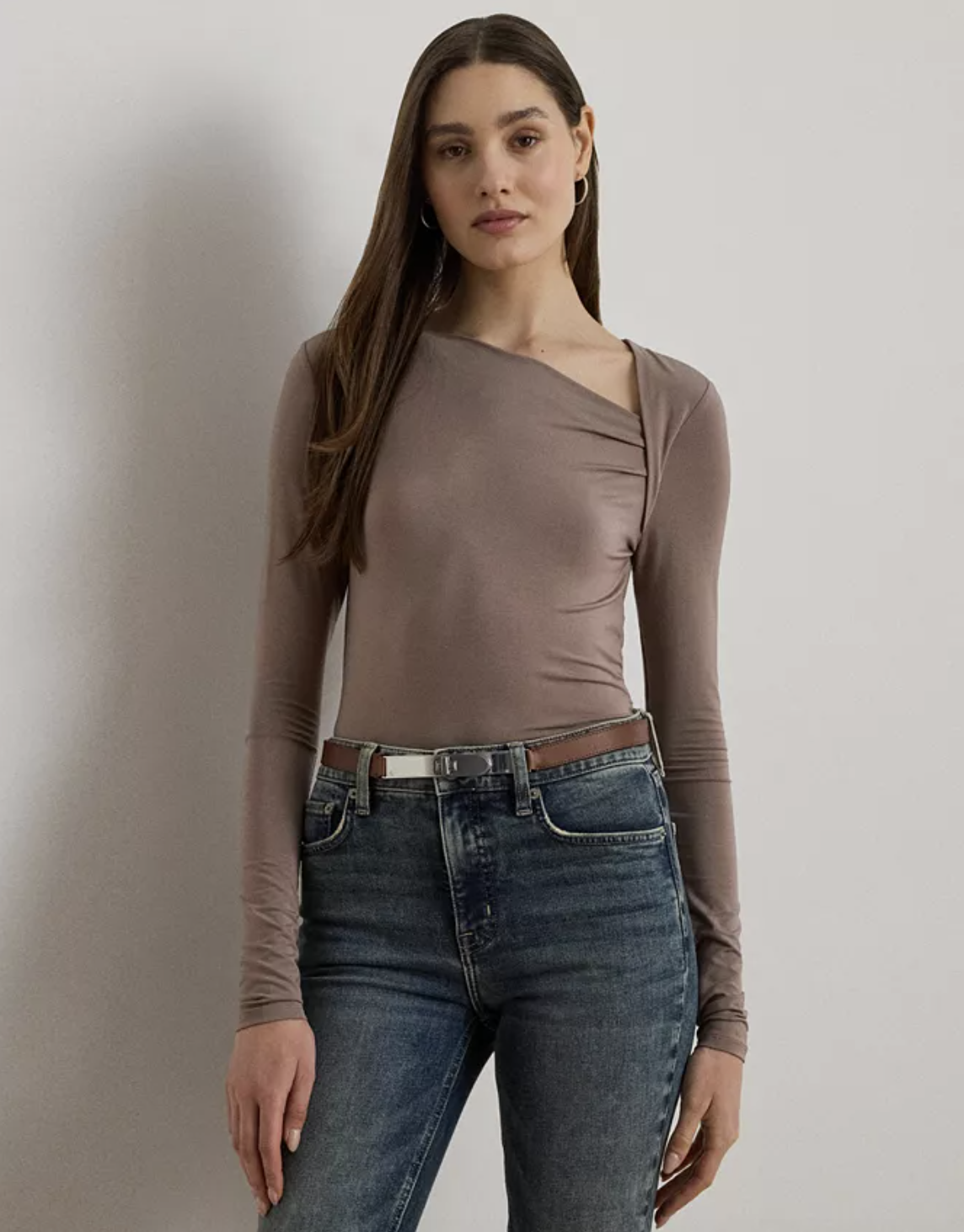 Lauren Ralph Lauren Women's Stretch Jersey Asymmetrical Top