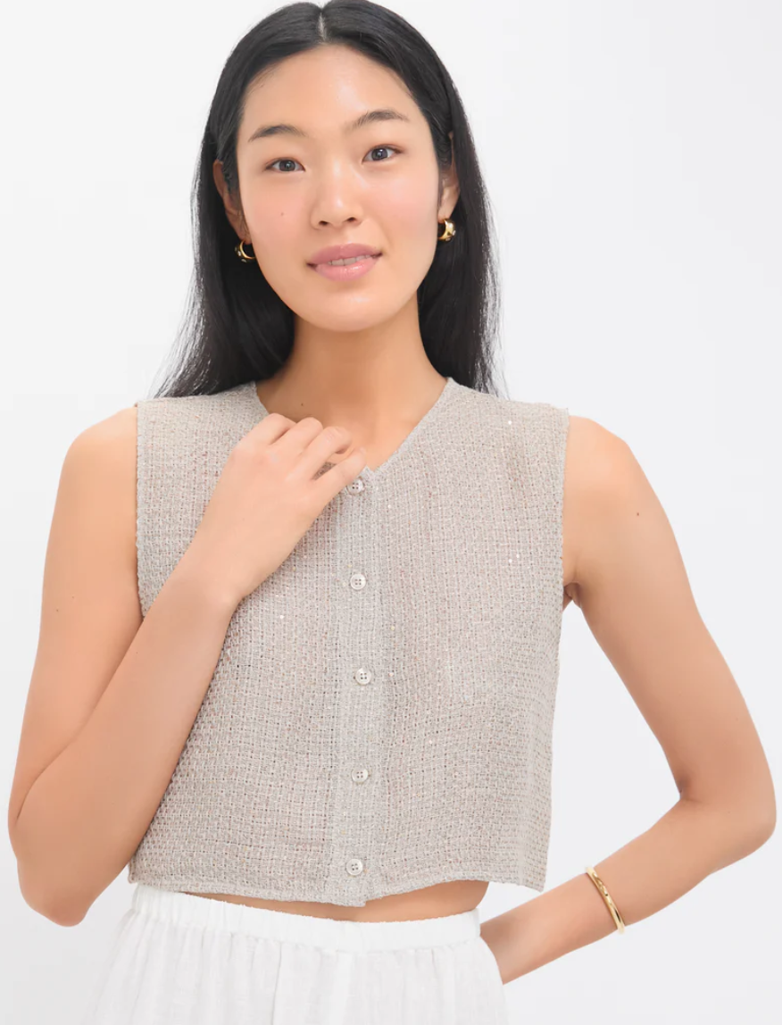 LESET  Dune Stella Crewneck Vest $250