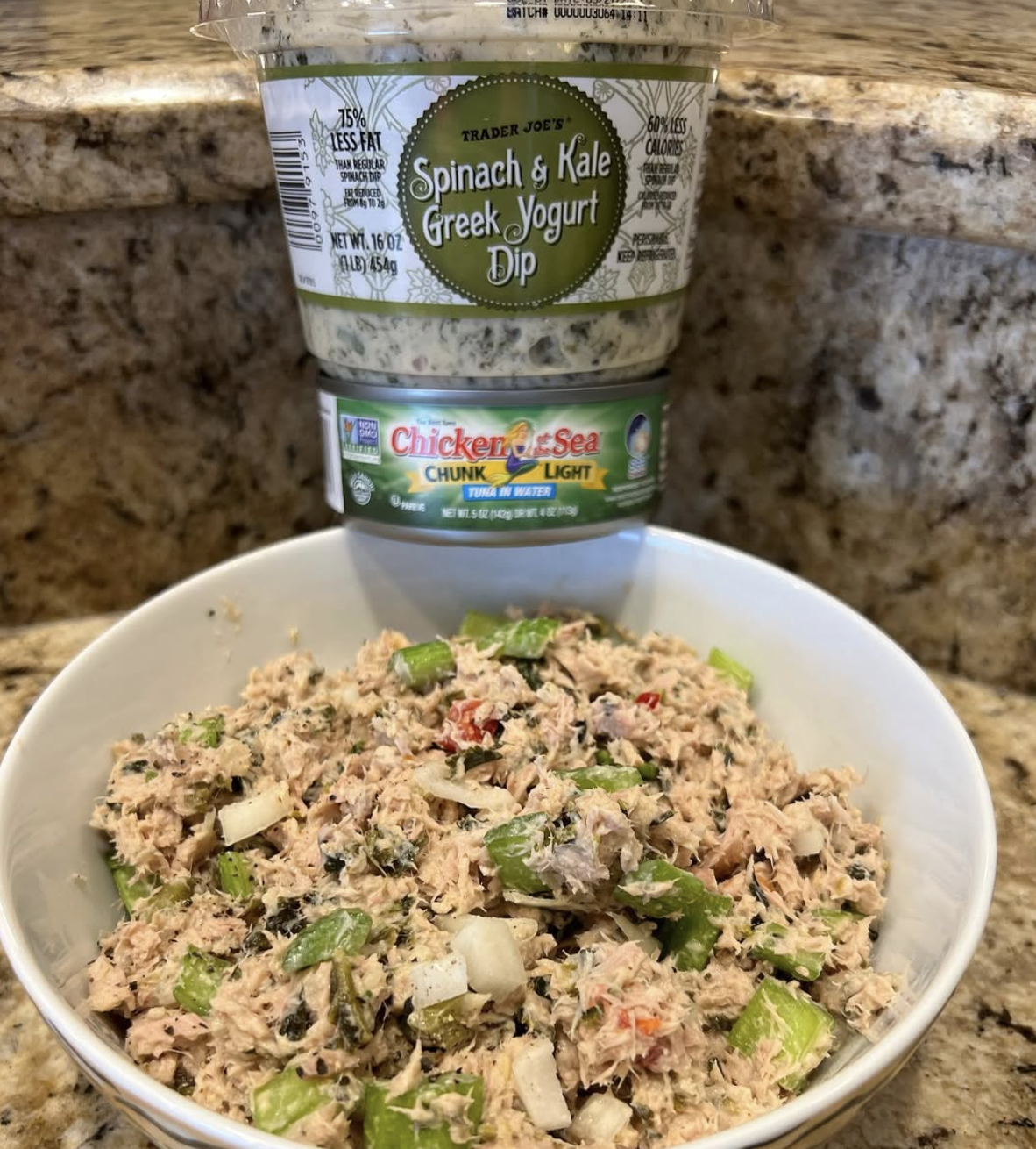 Trader Joe's Spinach and Kale Greek Yogurt Dip with vegetables