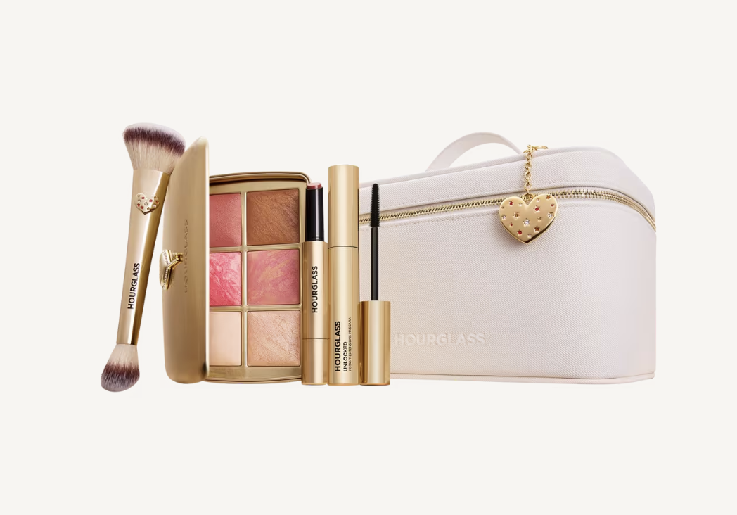 Hourglass Bestsellers luxury makeup gift set with full-size beauty products and makeup bag