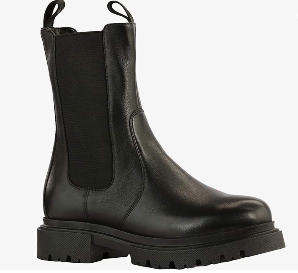 Leather Block Heel Booties