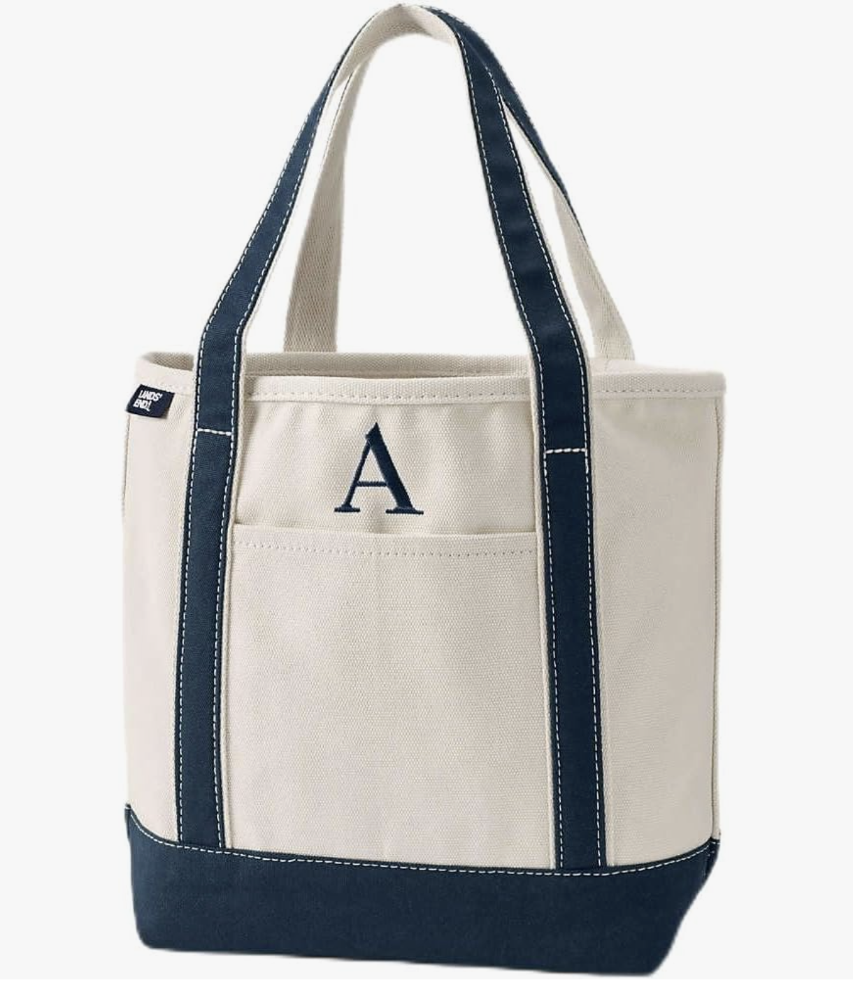 Lands' End Pre-Monogrammed Letter Canvas Tote Bag