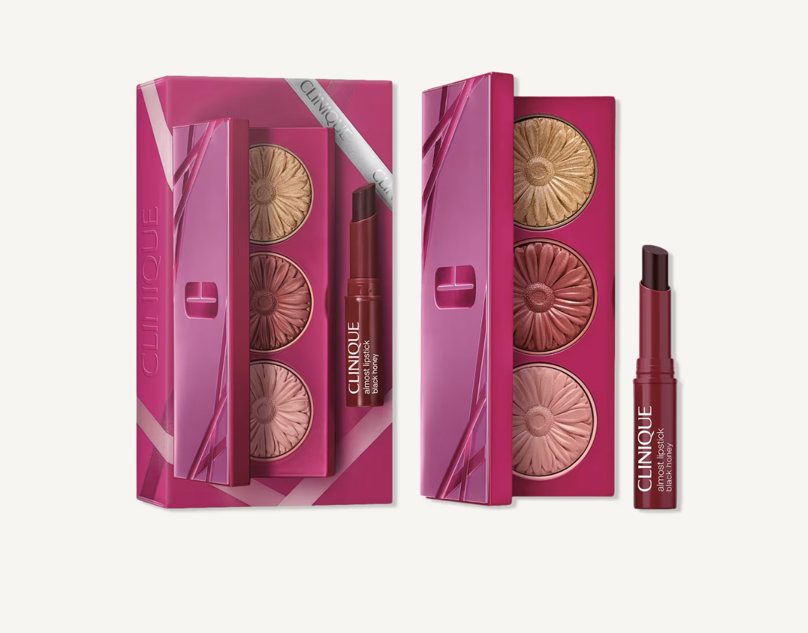 Clinique Party Pair gift set with Black Honey lipstick and cheek palette