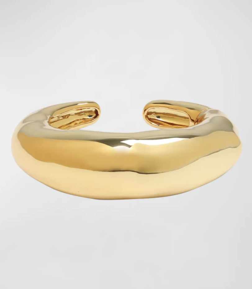 Alexis Bittar Large Molten Gold Hinged Cuff Bracelet $325