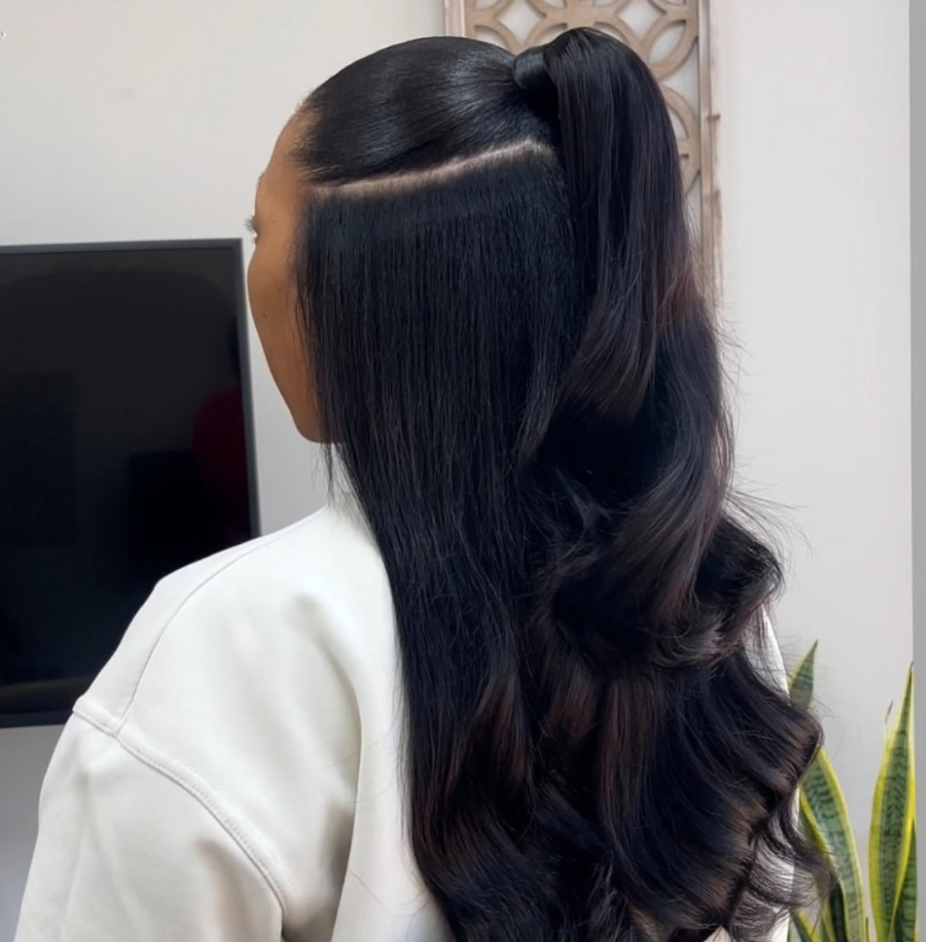 Half-Up, Half-Down Ponytails
