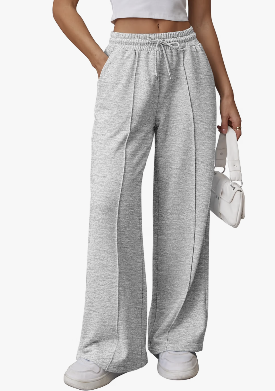 Women's high-waisted wide leg sweatpants for winter loungewear