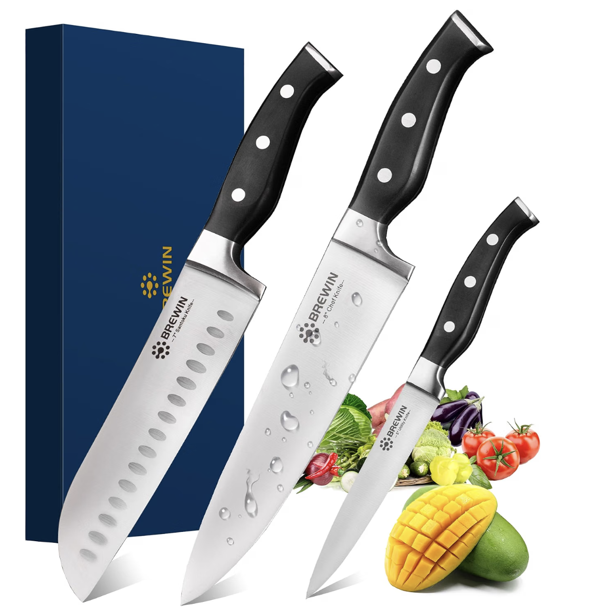 Three-piece chef knife set