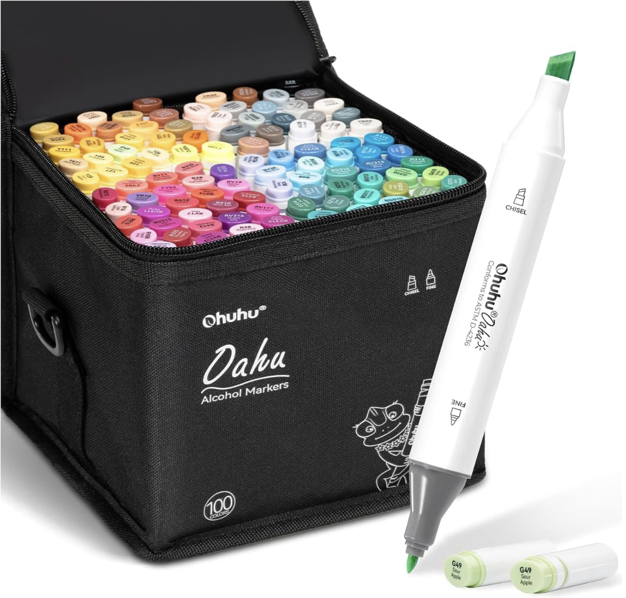 Ohuhu Oahu set of 100 dual-tip alcohol markers