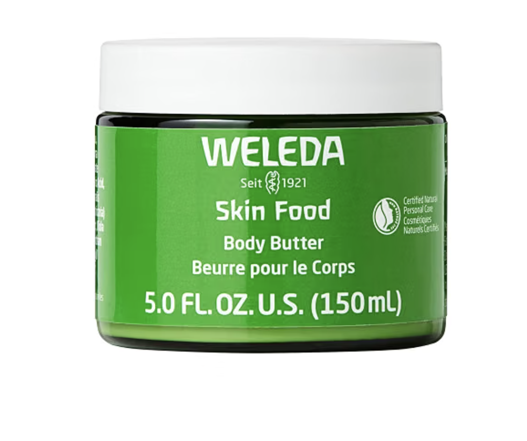 Weleda Skin Food Original Ultra-Rich Body Cream tube beside hand cream.