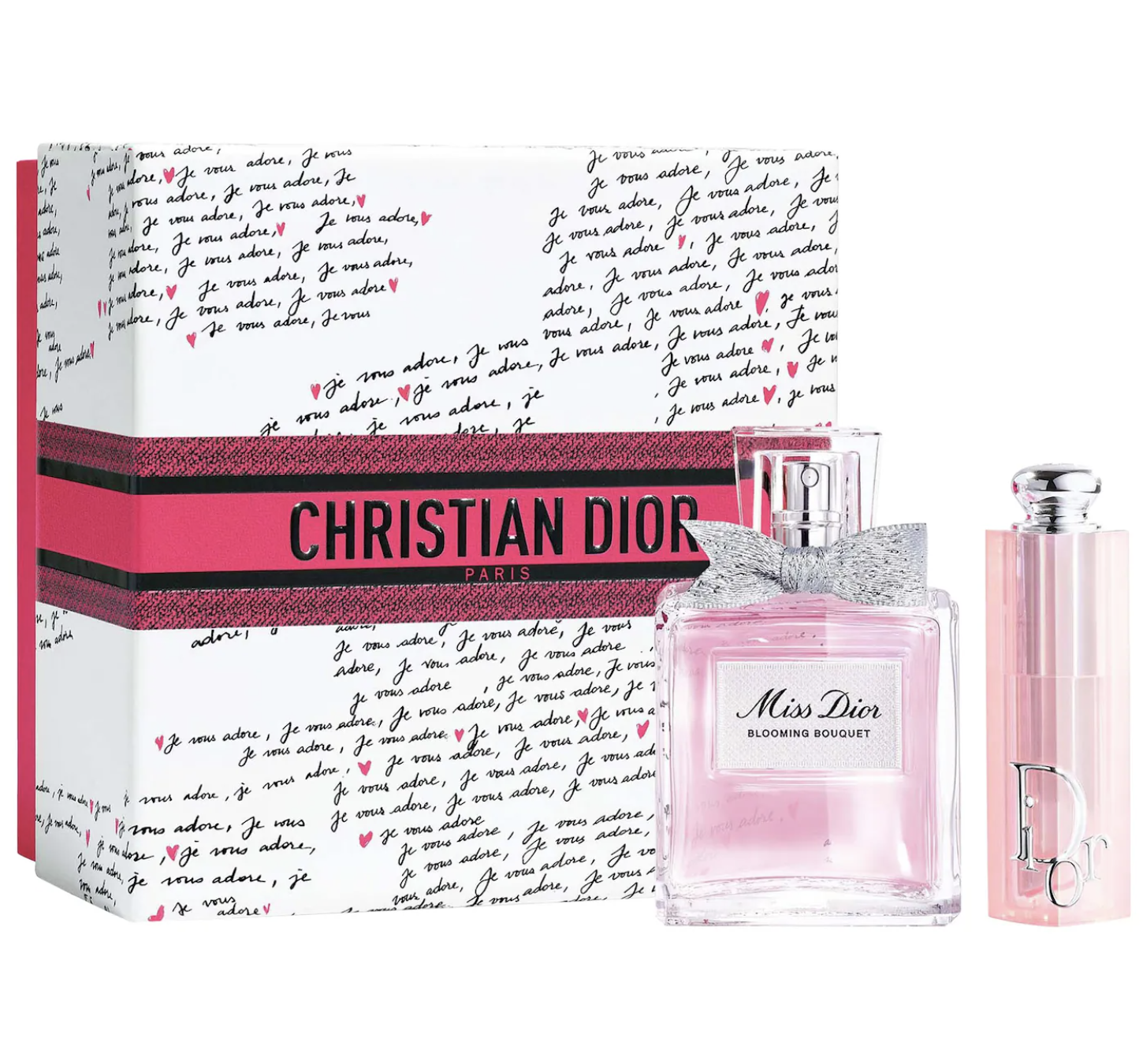 Dior Miss Dior Blooming Bouquet perfume gift set featuring the signature floral fragrance bottle and luxury Christian Dior packaging.