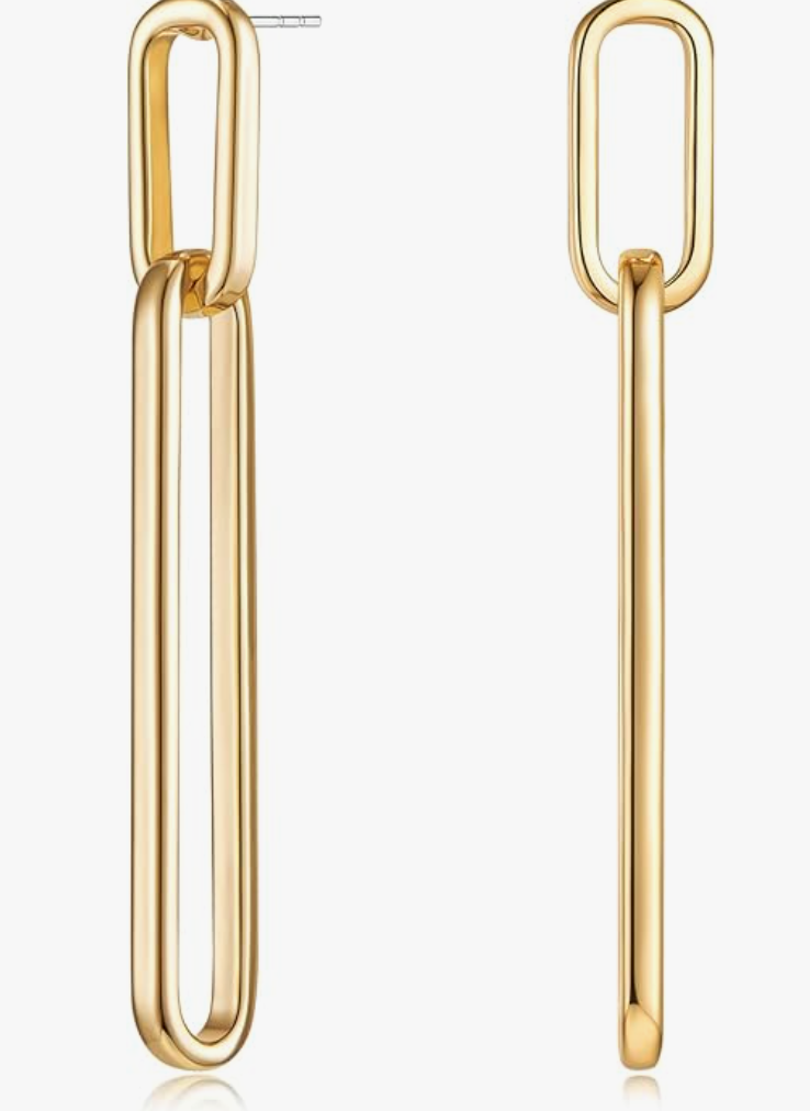 Geometric Link Drop Dangle Earrings