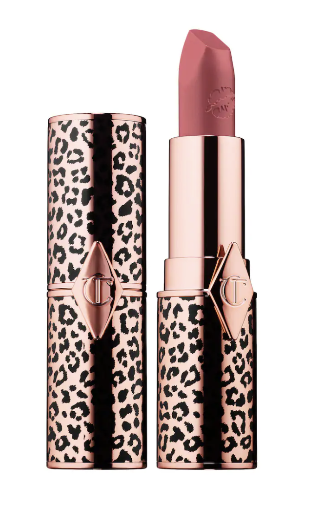 Elegant lipstick tube on a minimal vanity
