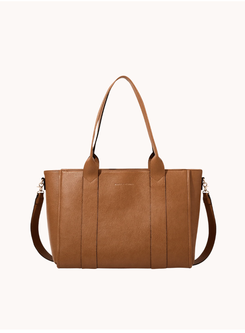 Black Poppy & Peonies Multitasker travel tote with top handles, a removable shoulder strap and a trolley sleeve.