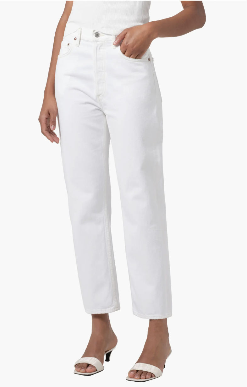 90s Pinch Waist High Waist Crop Straight Leg Jeans AGOLDE