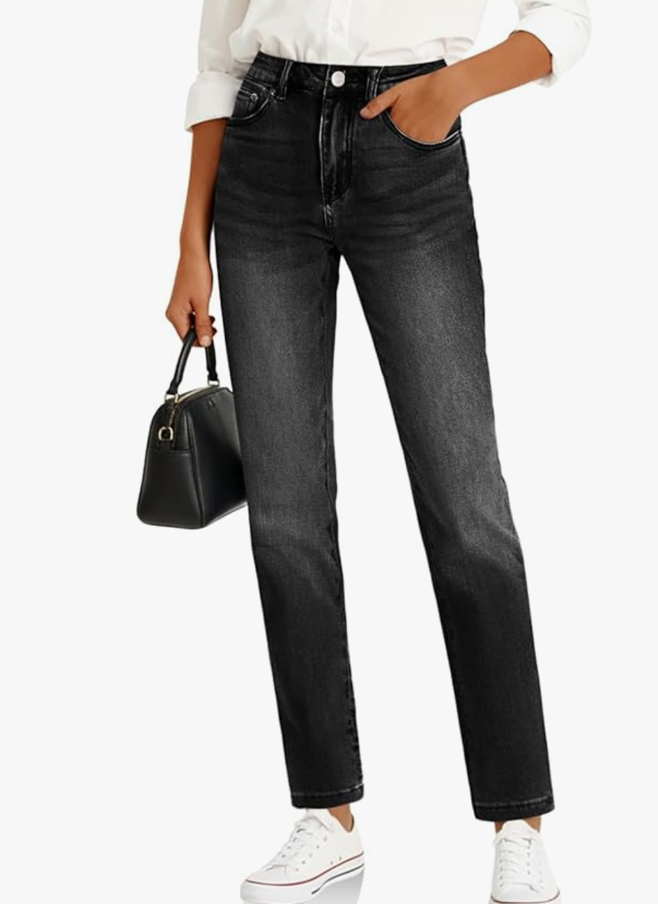 Straight Leg Jeans High Waisted