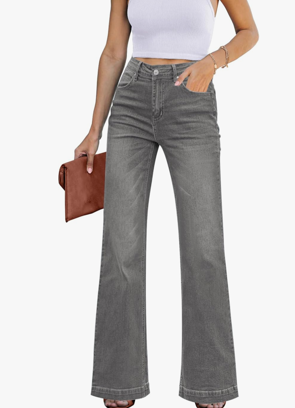 Grey Flare Jeans