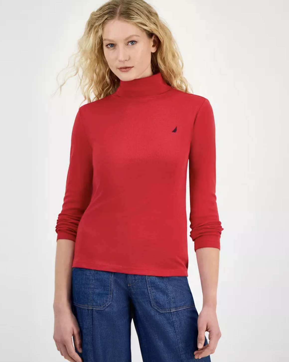 Nautica Jeans Women's Cotton Turtleneck Long-Sleeve T-Shirt, Online Only