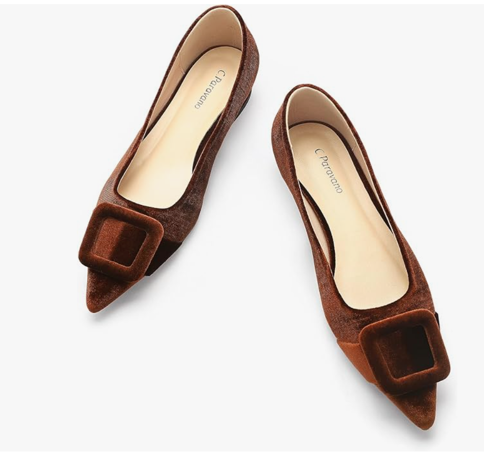 C.Paravano Velvet Flats