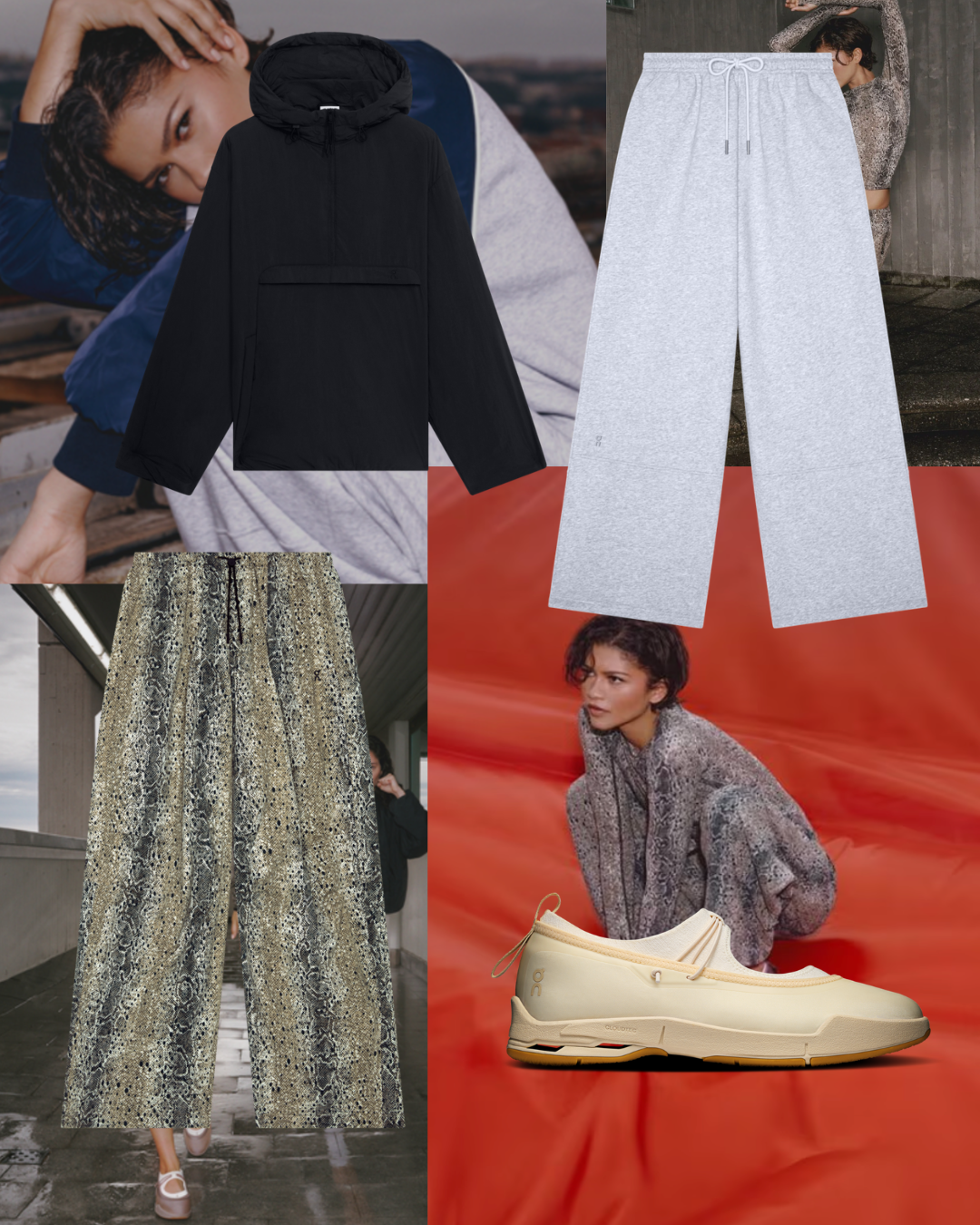 Zendaya and Law Roach wearing pieces from their second co-created On collection.