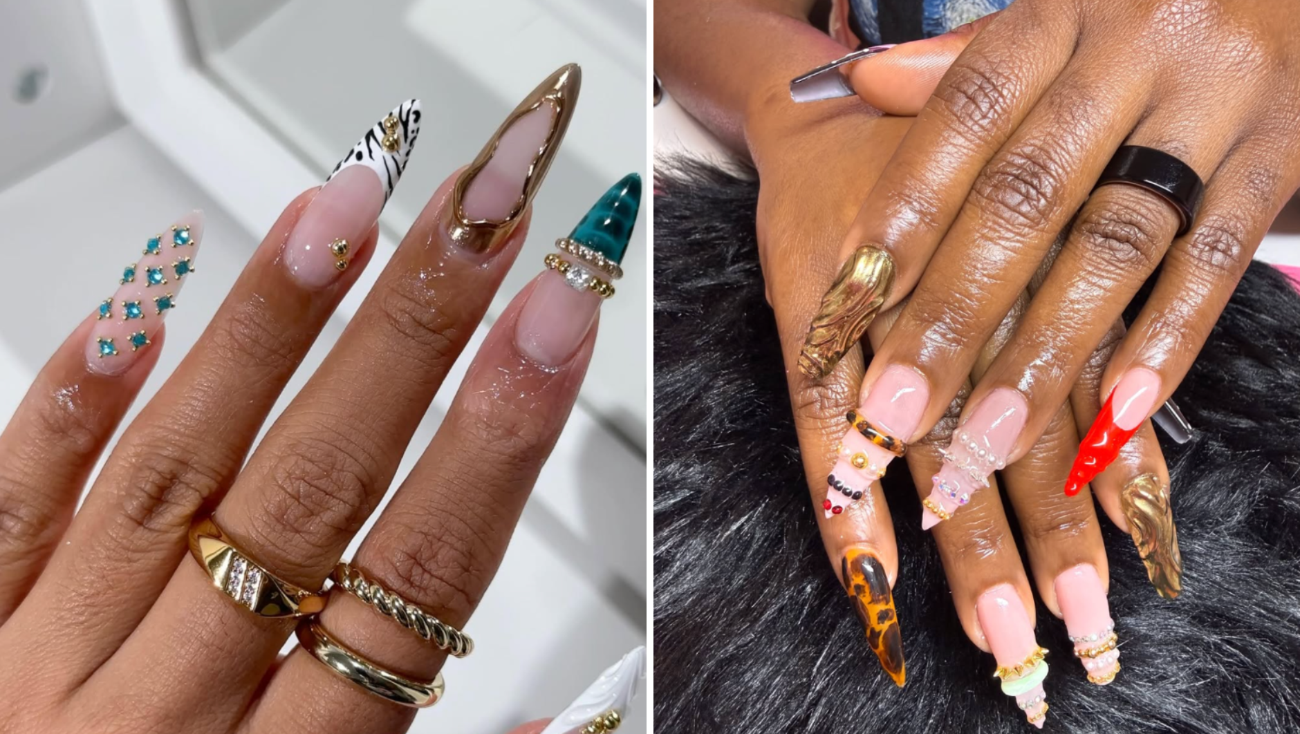 25 Maximalist Bangle Nail Designs That Actually Look Chic