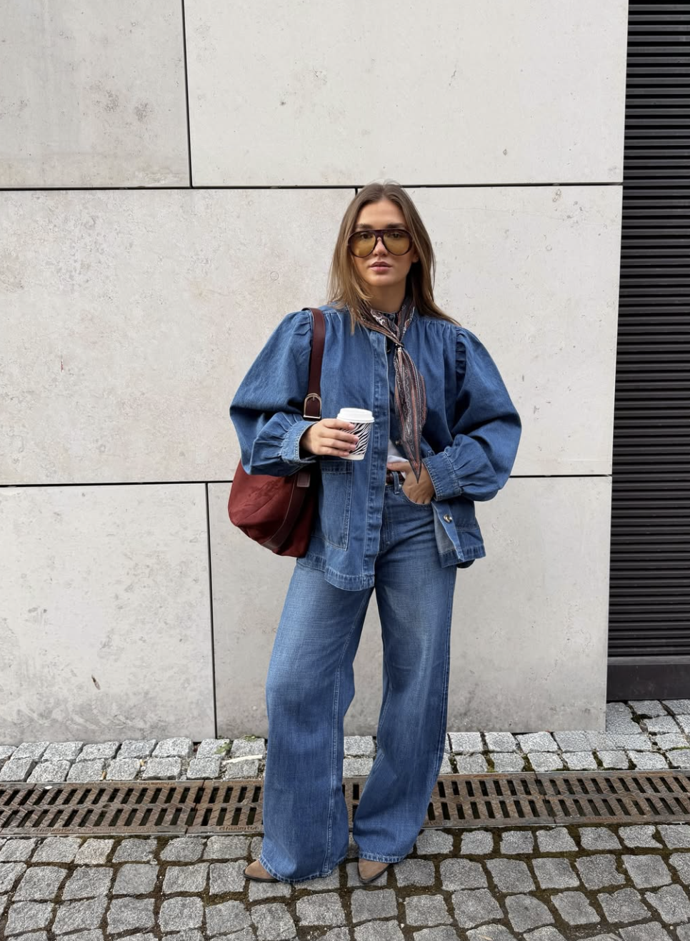 Inverted triangle: wide-leg jeans styled for fall, featured in an Autum Love guide