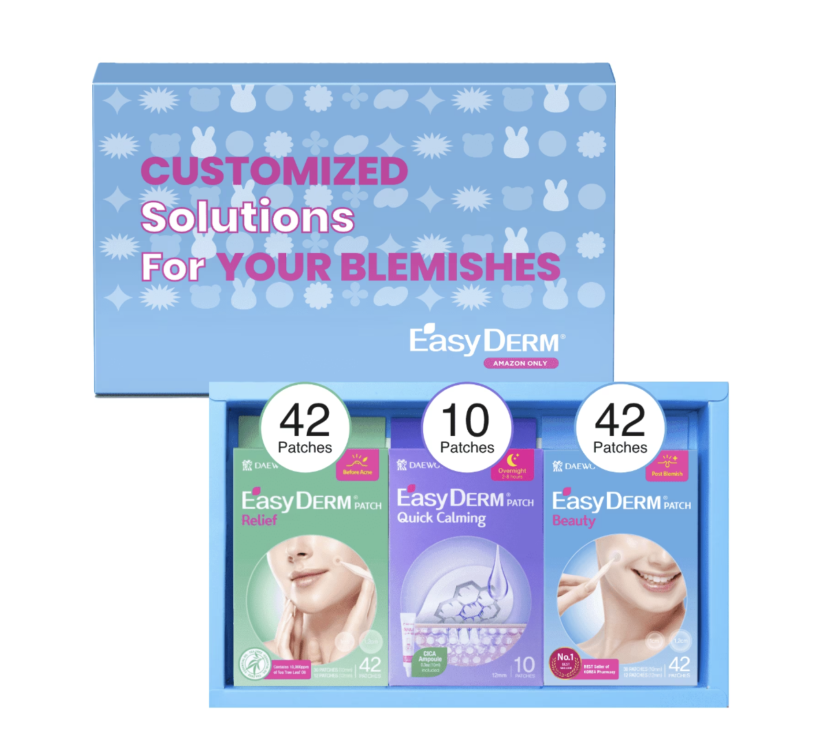 DWEasyderm Hydrocolloid Pimple Patch Set, three types