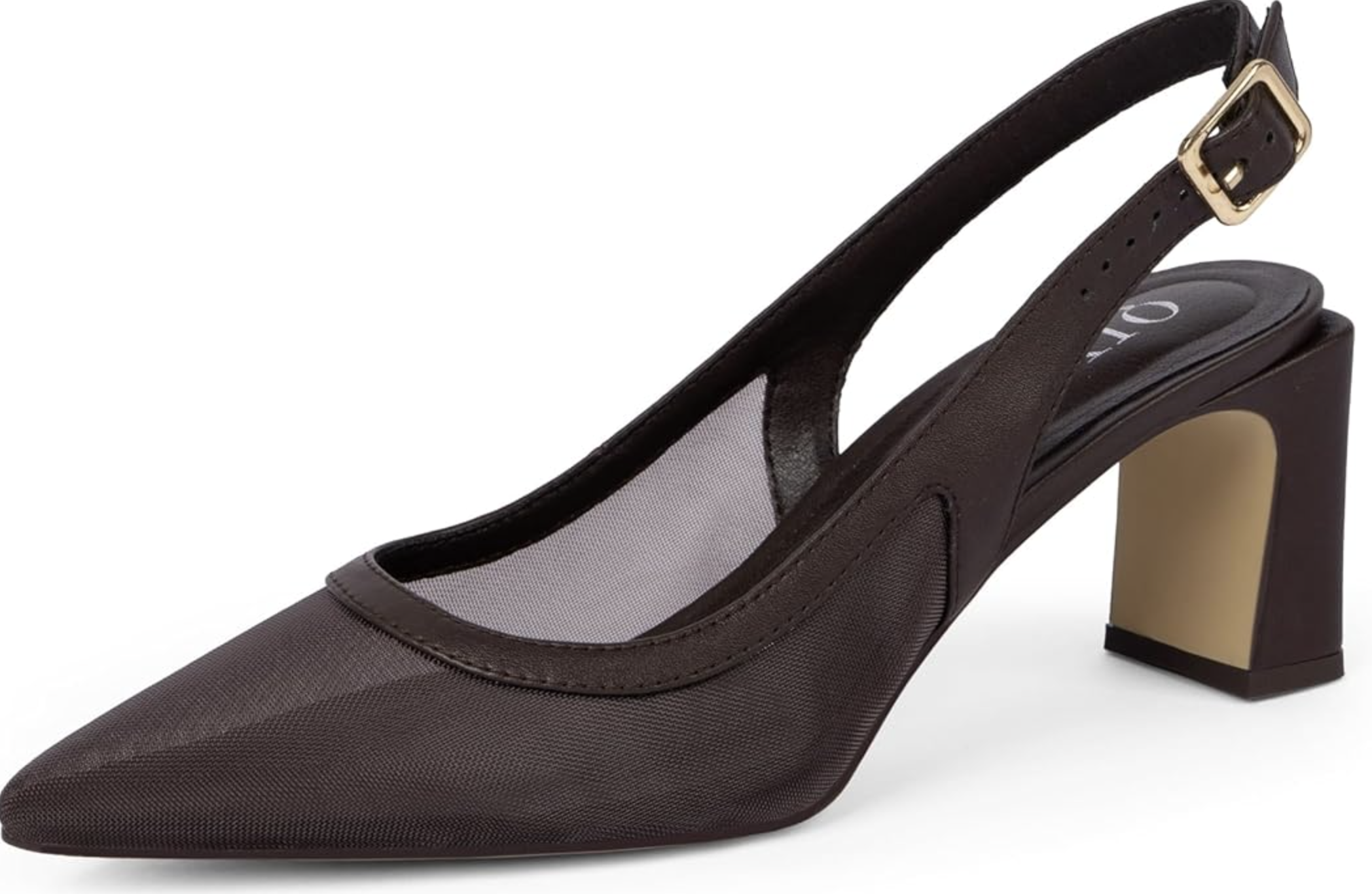 Pointed Closed Toe Chunky Heel Slingback Heels