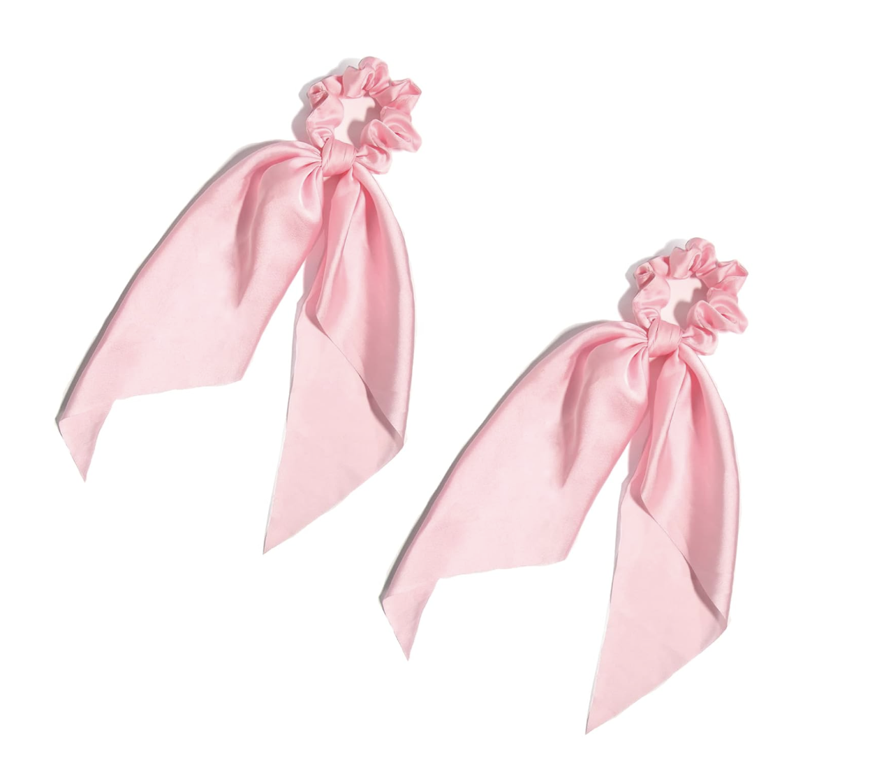 Satin bow scrunchies for ponytails, loose buns and ballet-inspired hairstyles.