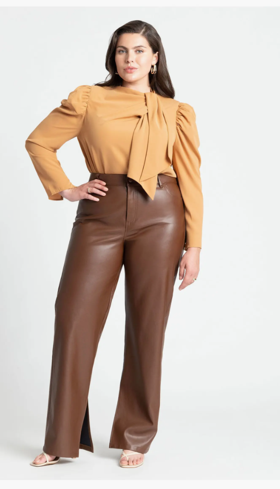 Slit Hem Faux Leather Pant ELOQUII Plus Available $119.95Current Price $119.95