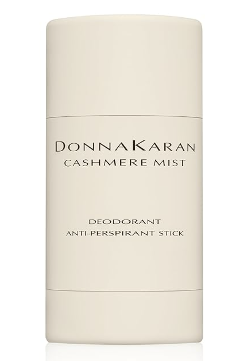 Travel-size deodorant in a clear toiletry bag